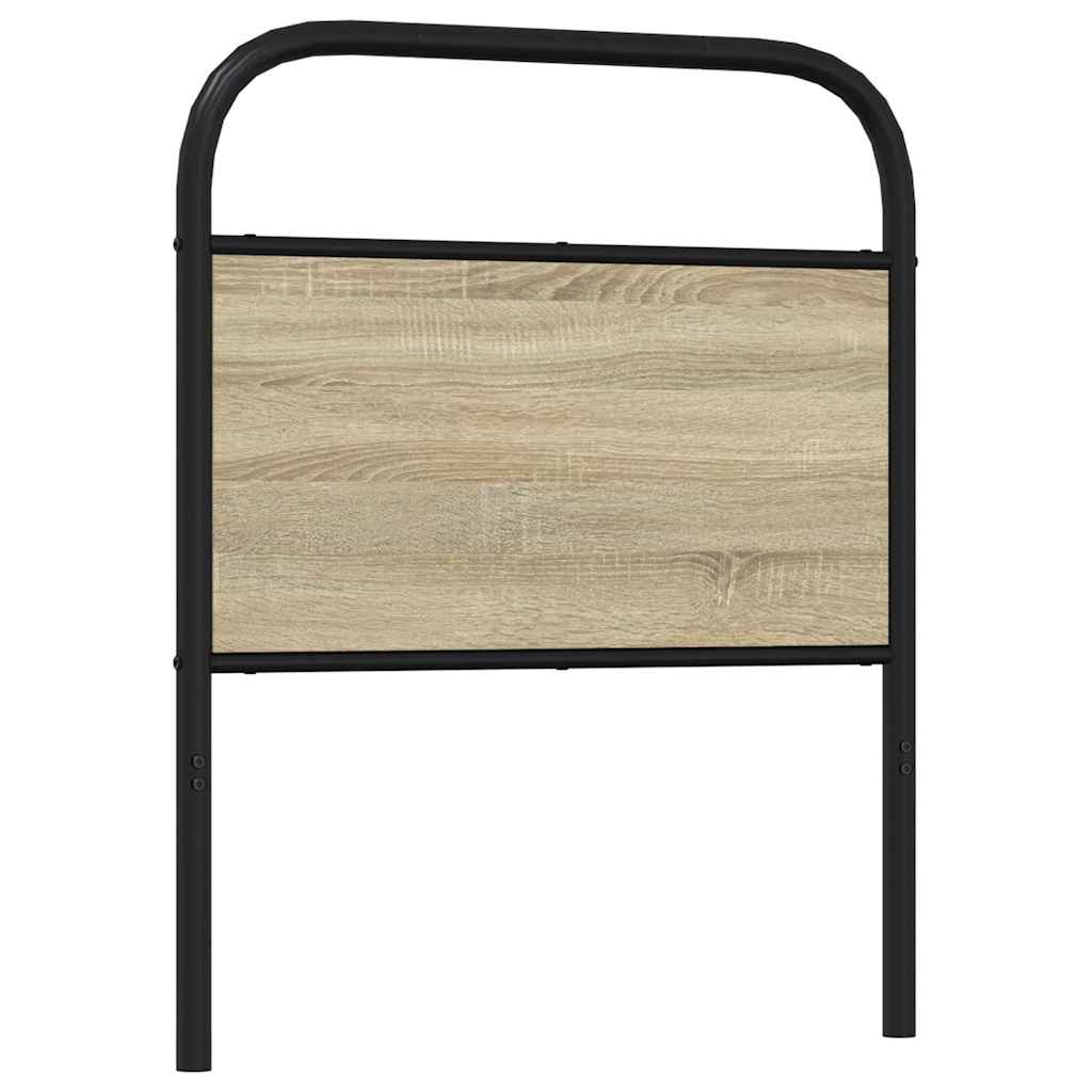 Vervangend hoofdbord 80 cm staal en bewerkt hout sonoma eikenkleurig is nu te koop bij PeponiXL, paradijselijk wonen!