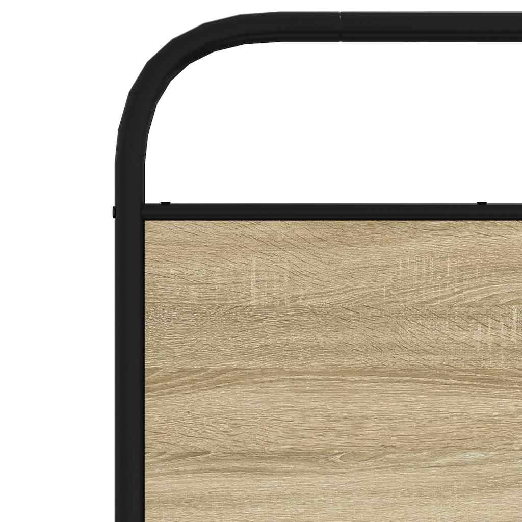 Vervangend hoofdbord 80 cm staal en bewerkt hout sonoma eikenkleurig is nu te koop bij PeponiXL, paradijselijk wonen!