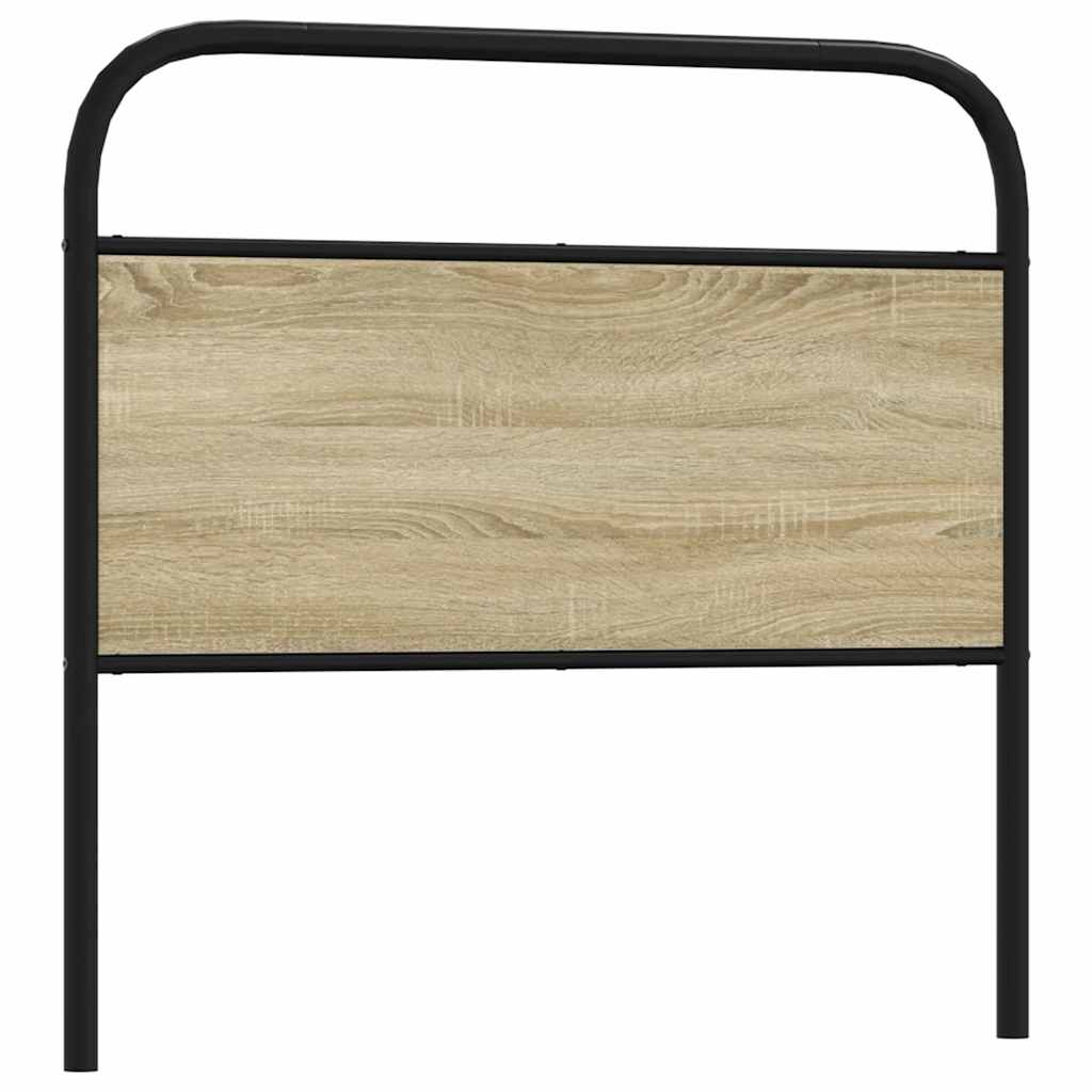 Vervangend hoofdbord 90 cm staal en bewerkt hout sonoma eikenkleurig is nu te koop bij PeponiXL, paradijselijk wonen!