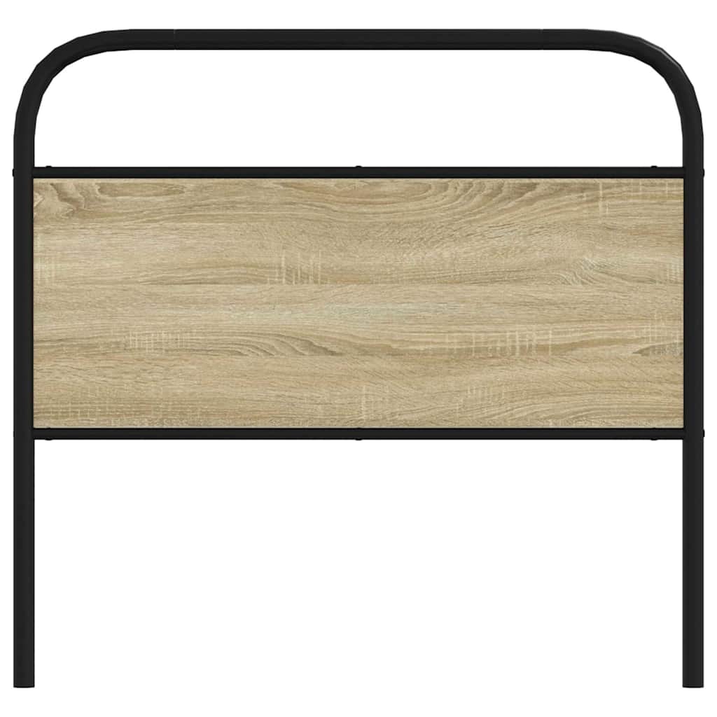 Vervangend hoofdbord 90 cm staal en bewerkt hout sonoma eikenkleurig is nu te koop bij PeponiXL, paradijselijk wonen!