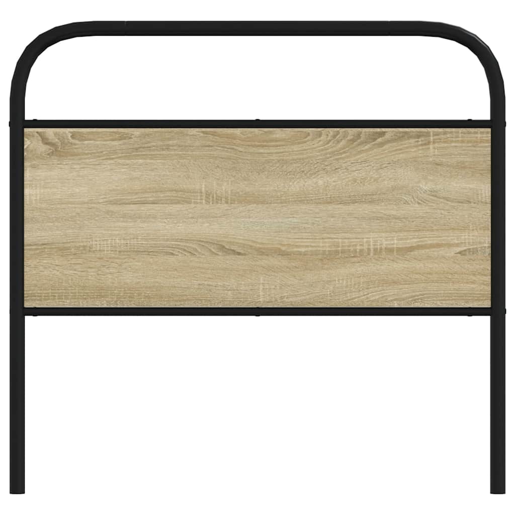 Vervangend hoofdbord 100 cm staal en bewerkt hout sonoma eikenkleurig is nu te koop bij PeponiXL, paradijselijk wonen!