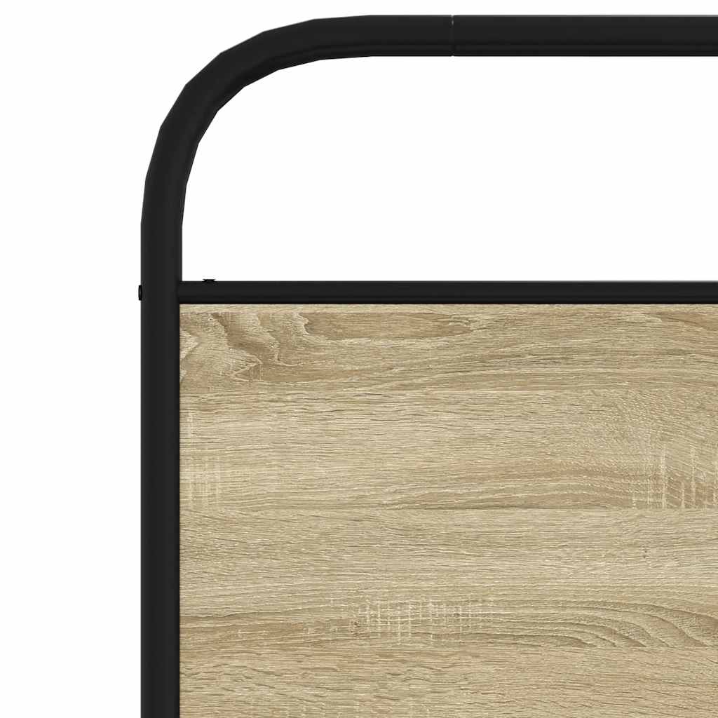 Vervangend hoofdbord 100 cm staal en bewerkt hout sonoma eikenkleurig is nu te koop bij PeponiXL, paradijselijk wonen!