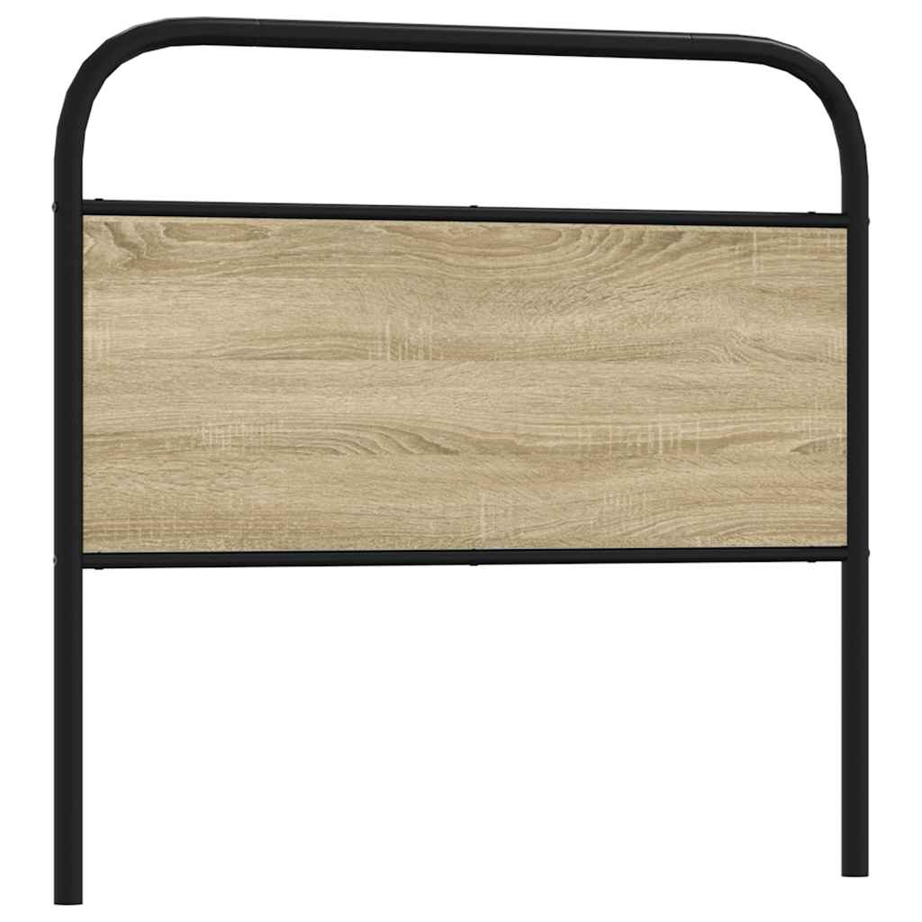 Vervangend hoofdbord 107 cm staal en bewerkt hout sonoma eikenkleurig is nu te koop bij PeponiXL, paradijselijk wonen!