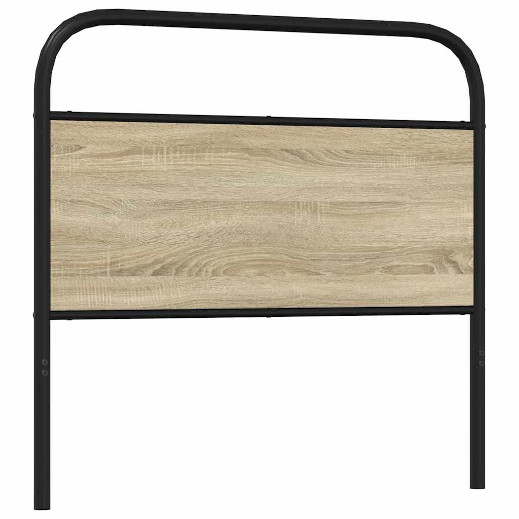 Vervangend hoofdbord 107 cm staal en bewerkt hout sonoma eikenkleurig is nu te koop bij PeponiXL, paradijselijk wonen!