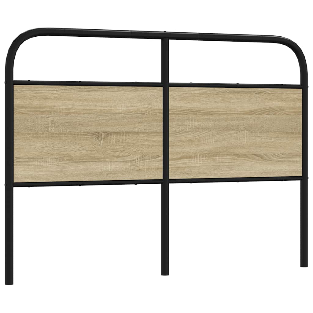 Vervangend hoofdbord 120 cm staal en bewerkt hout sonoma eikenkleurig is nu te koop bij PeponiXL, paradijselijk wonen!