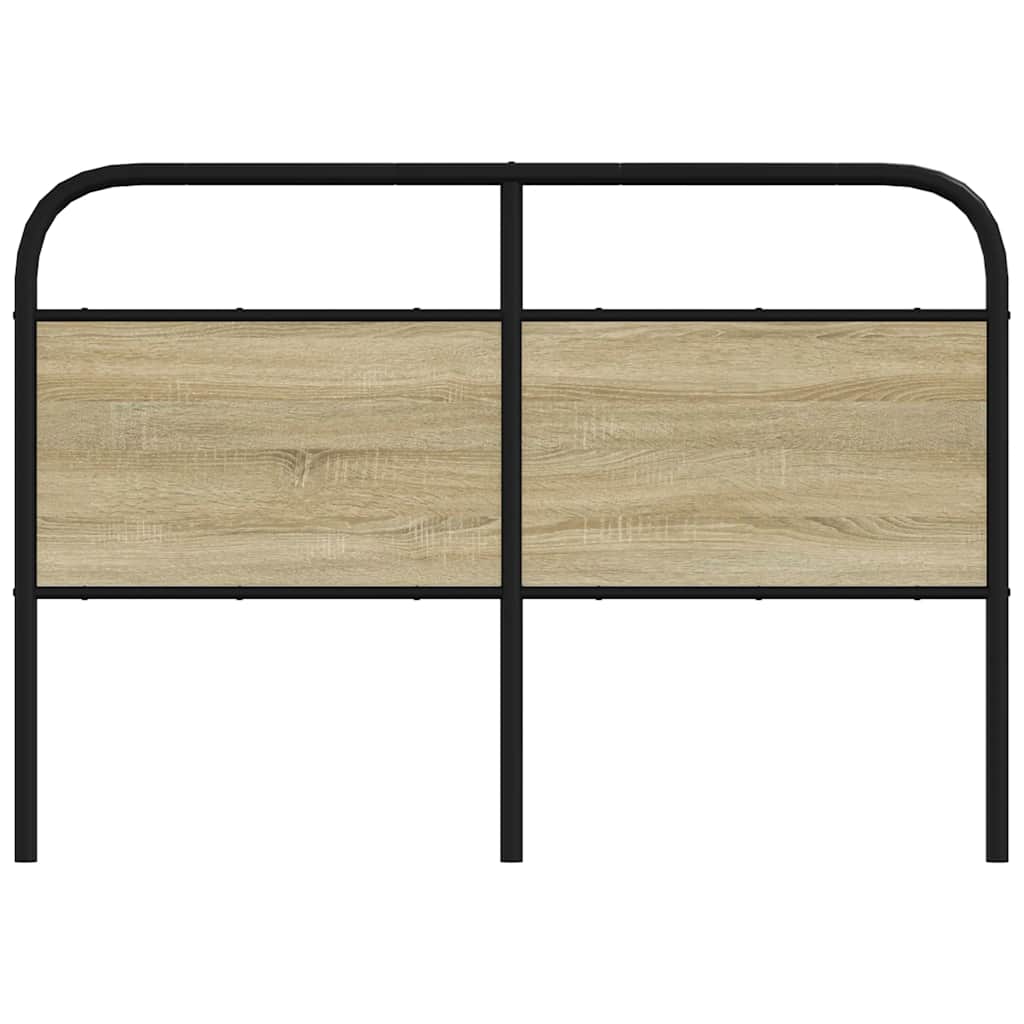 Vervangend hoofdbord 120 cm staal en bewerkt hout sonoma eikenkleurig is nu te koop bij PeponiXL, paradijselijk wonen!