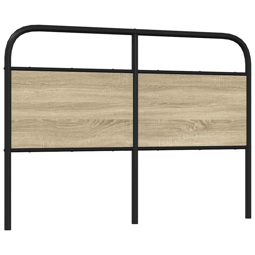 Vervangend hoofdbord 120 cm staal en bewerkt hout sonoma eikenkleurig is nu te koop bij PeponiXL, paradijselijk wonen!