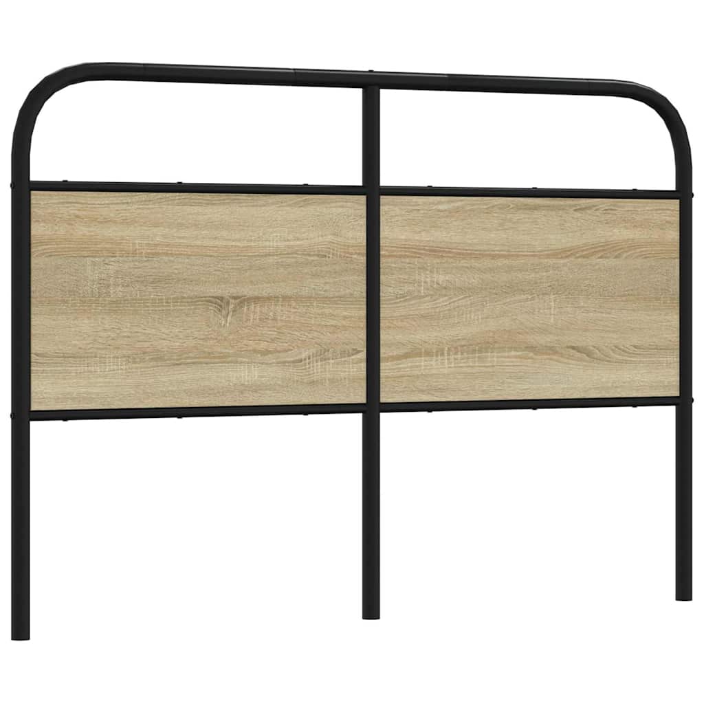 Vervangend hoofdbord 135 cm staal en bewerkt hout sonoma eikenkleurig is nu te koop bij PeponiXL, paradijselijk wonen!