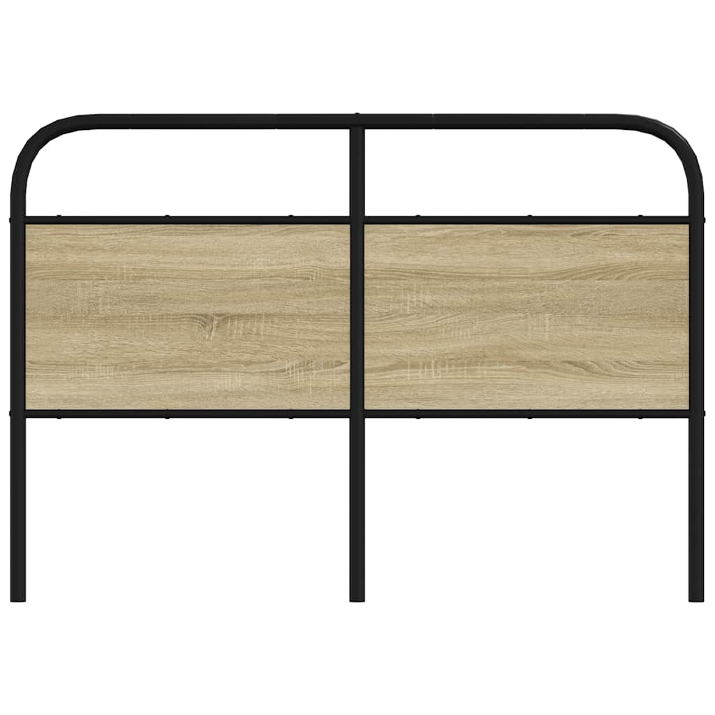 Vervangend hoofdbord 135 cm staal en bewerkt hout sonoma eikenkleurig is nu te koop bij PeponiXL, paradijselijk wonen!