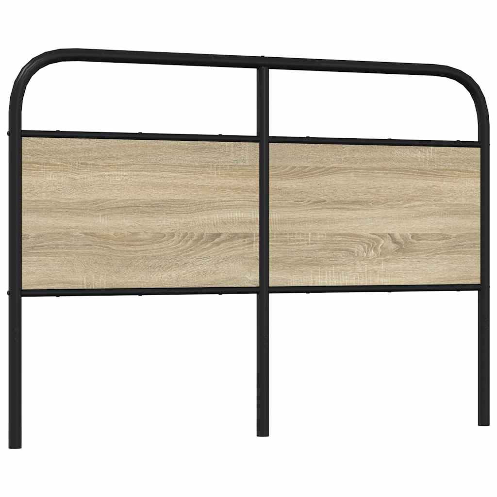 Vervangend hoofdbord 135 cm staal en bewerkt hout sonoma eikenkleurig is nu te koop bij PeponiXL, paradijselijk wonen!
