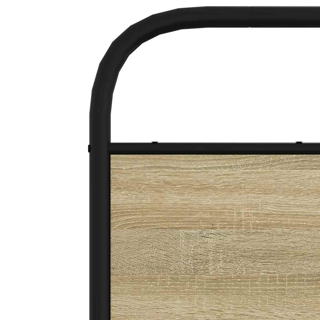 Vervangend hoofdbord 135 cm staal en bewerkt hout sonoma eikenkleurig is nu te koop bij PeponiXL, paradijselijk wonen!