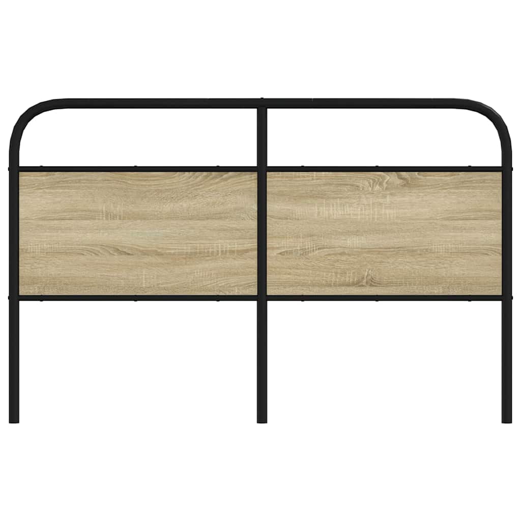 Vervangend hoofdbord 150 cm staal en bewerkt hout sonoma eikenkleurig is nu te koop bij PeponiXL, paradijselijk wonen!