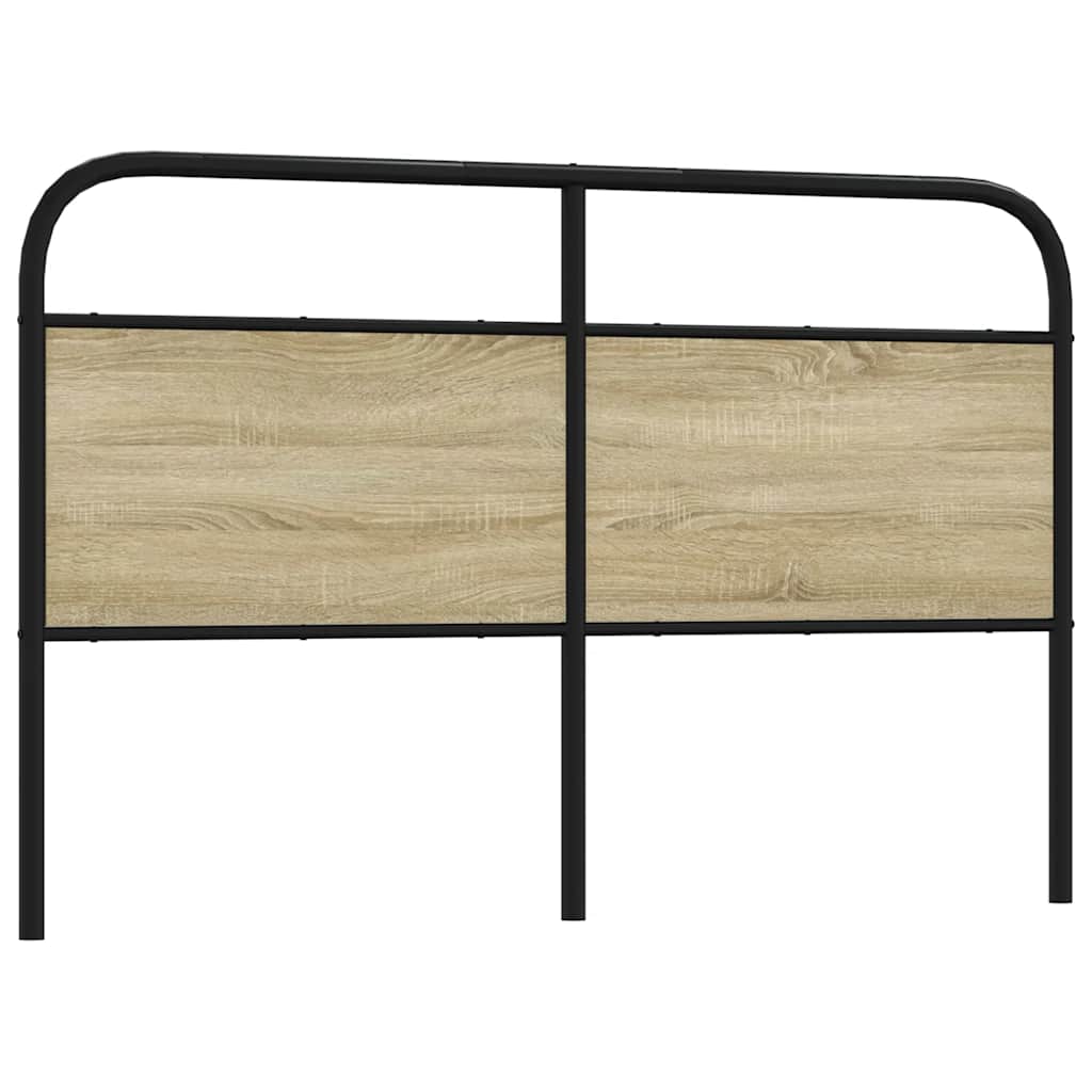 Vervangend hoofdbord 160 cm staal en bewerkt hout sonoma eikenkleurig is nu te koop bij PeponiXL, paradijselijk wonen!