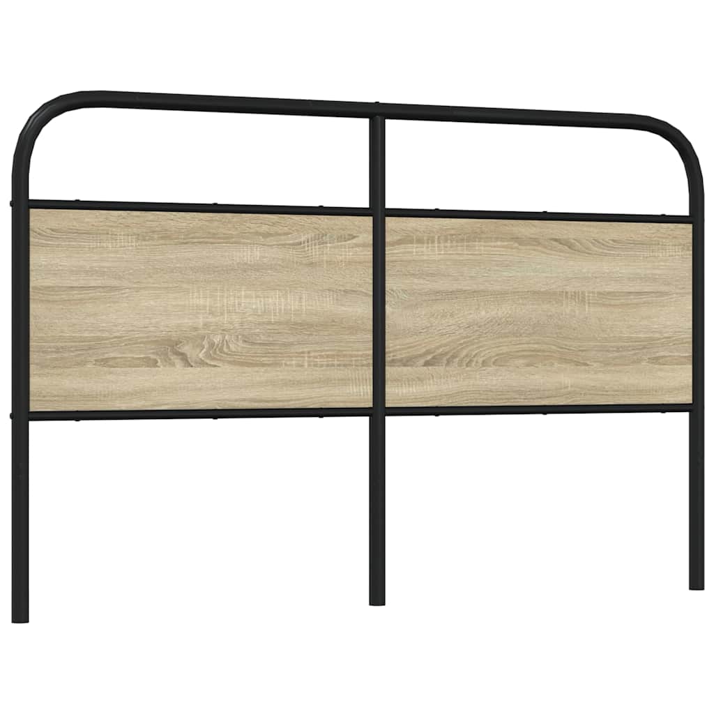 Vervangend hoofdbord 160 cm staal en bewerkt hout sonoma eikenkleurig is nu te koop bij PeponiXL, paradijselijk wonen!