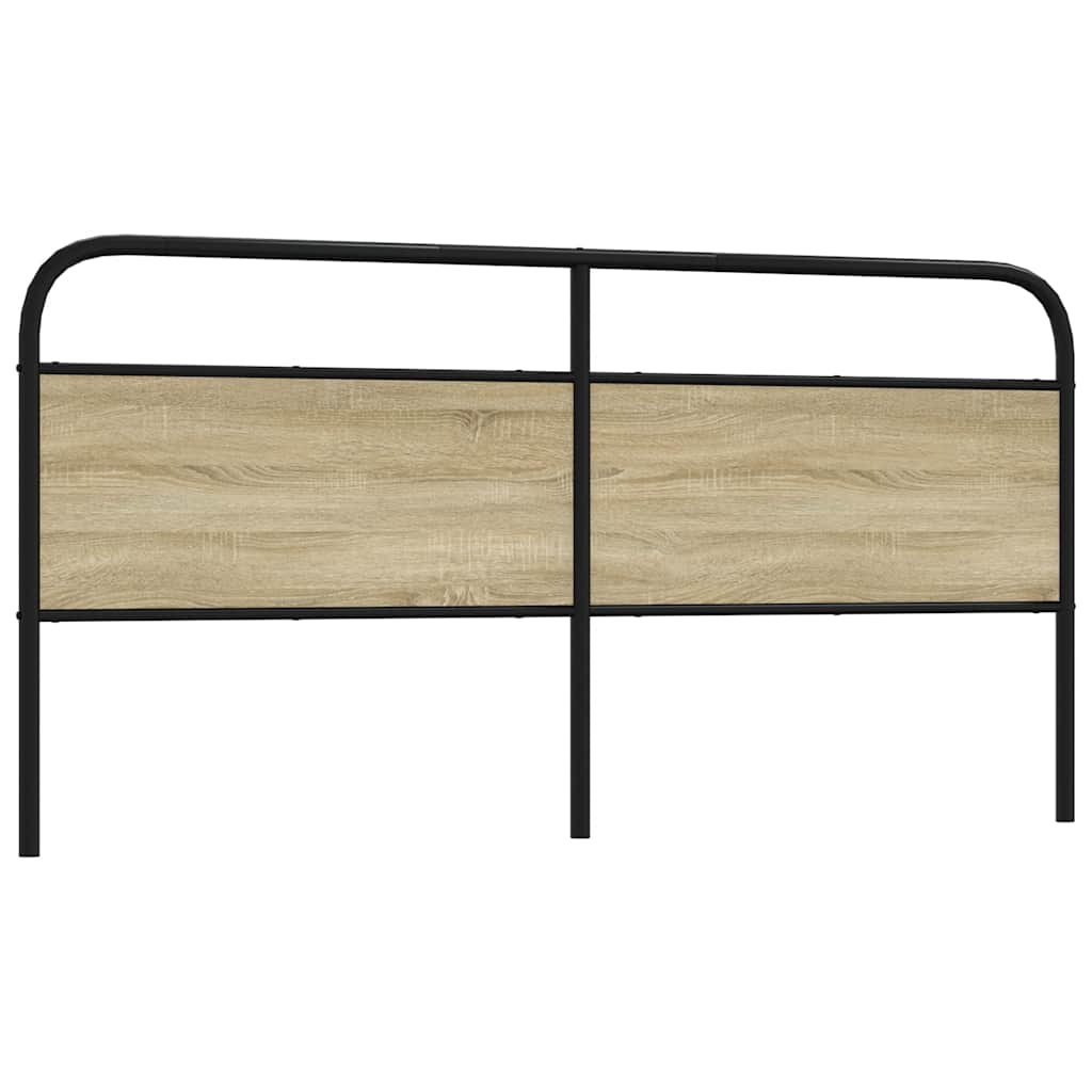 Vervangend hoofdbord 180 cm staal en bewerkt hout sonoma eikenkleurig is nu te koop bij PeponiXL, paradijselijk wonen!