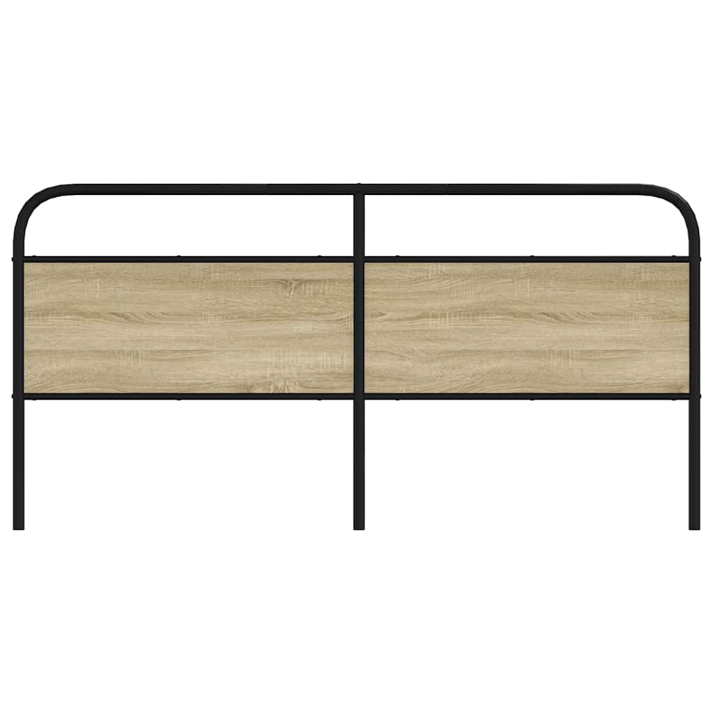 Vervangend hoofdbord 180 cm staal en bewerkt hout sonoma eikenkleurig is nu te koop bij PeponiXL, paradijselijk wonen!