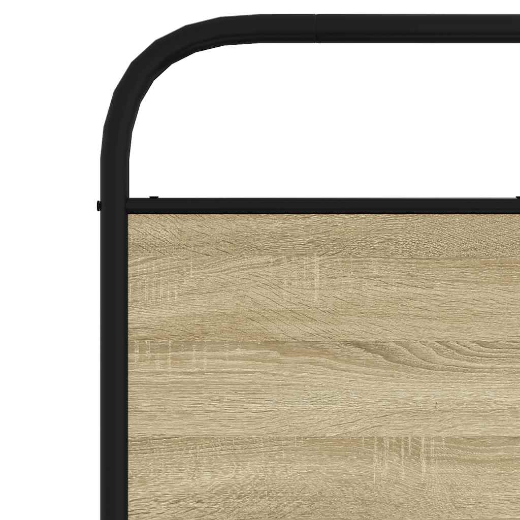 Vervangend hoofdbord 180 cm staal en bewerkt hout sonoma eikenkleurig is nu te koop bij PeponiXL, paradijselijk wonen!