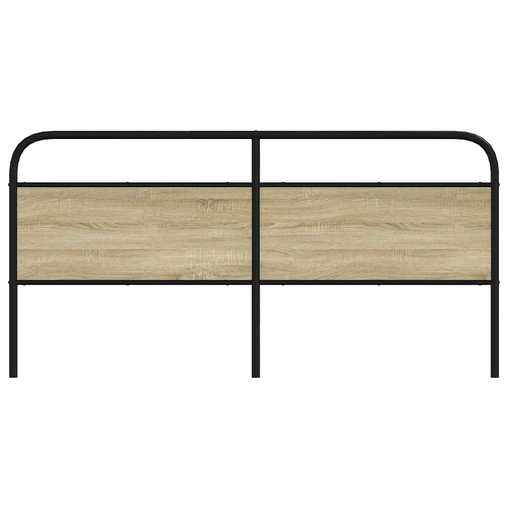 Vervangend hoofdbord 190 cm staal en bewerkt hout sonoma eikenkleurig is nu te koop bij PeponiXL, paradijselijk wonen!