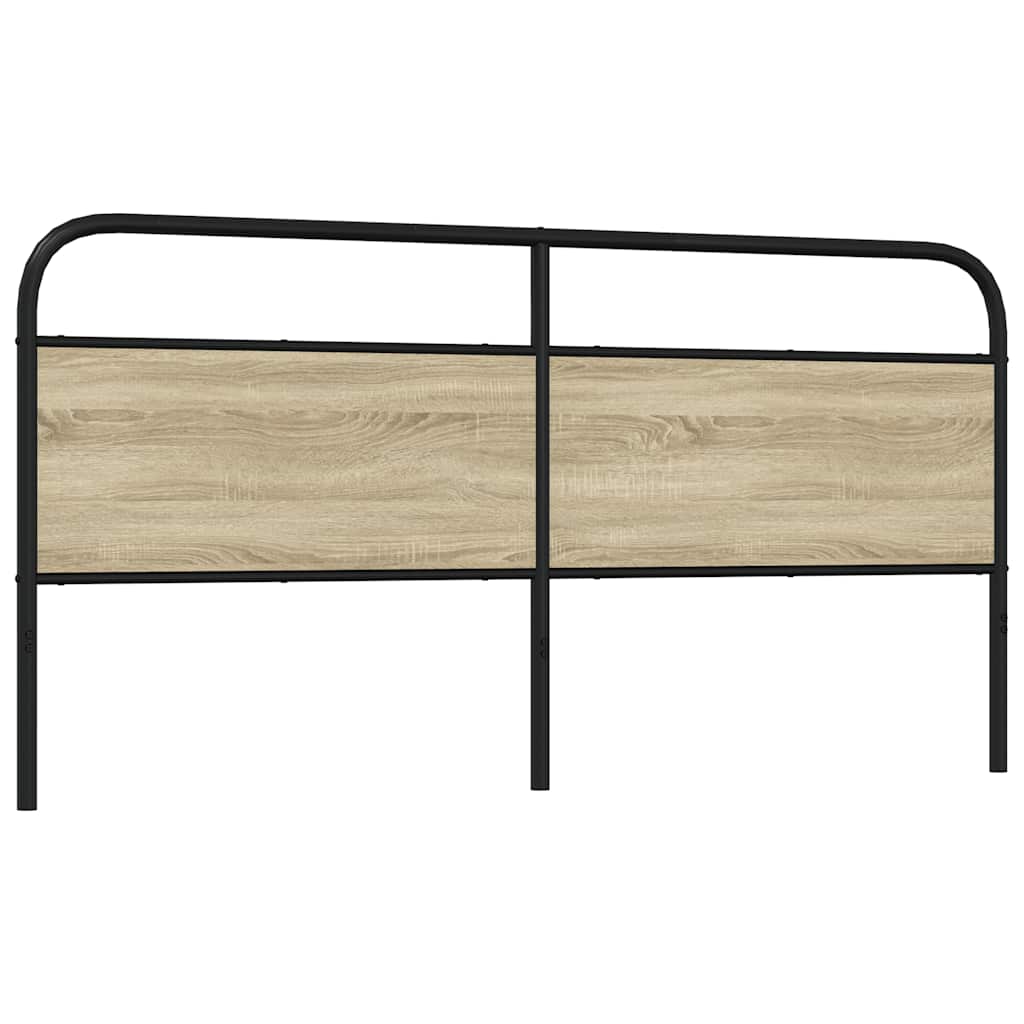 Vervangend hoofdbord 190 cm staal en bewerkt hout sonoma eikenkleurig is nu te koop bij PeponiXL, paradijselijk wonen!