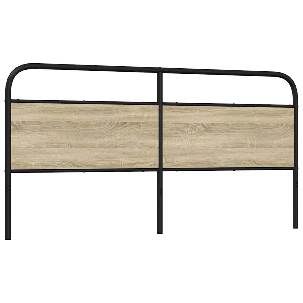 Vervangend hoofdbord 200 cm staal en bewerkt hout sonoma eikenkleurig is nu te koop bij PeponiXL, paradijselijk wonen!