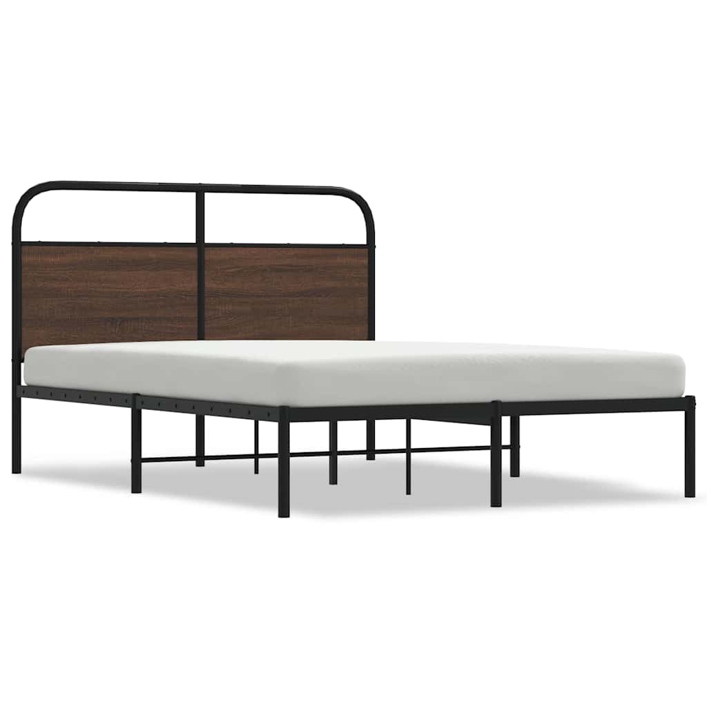 Bedframe zonder matras bewerkt hout bruin eikenkleur 140x190 cm is nu te koop bij PeponiXL, paradijselijk wonen!