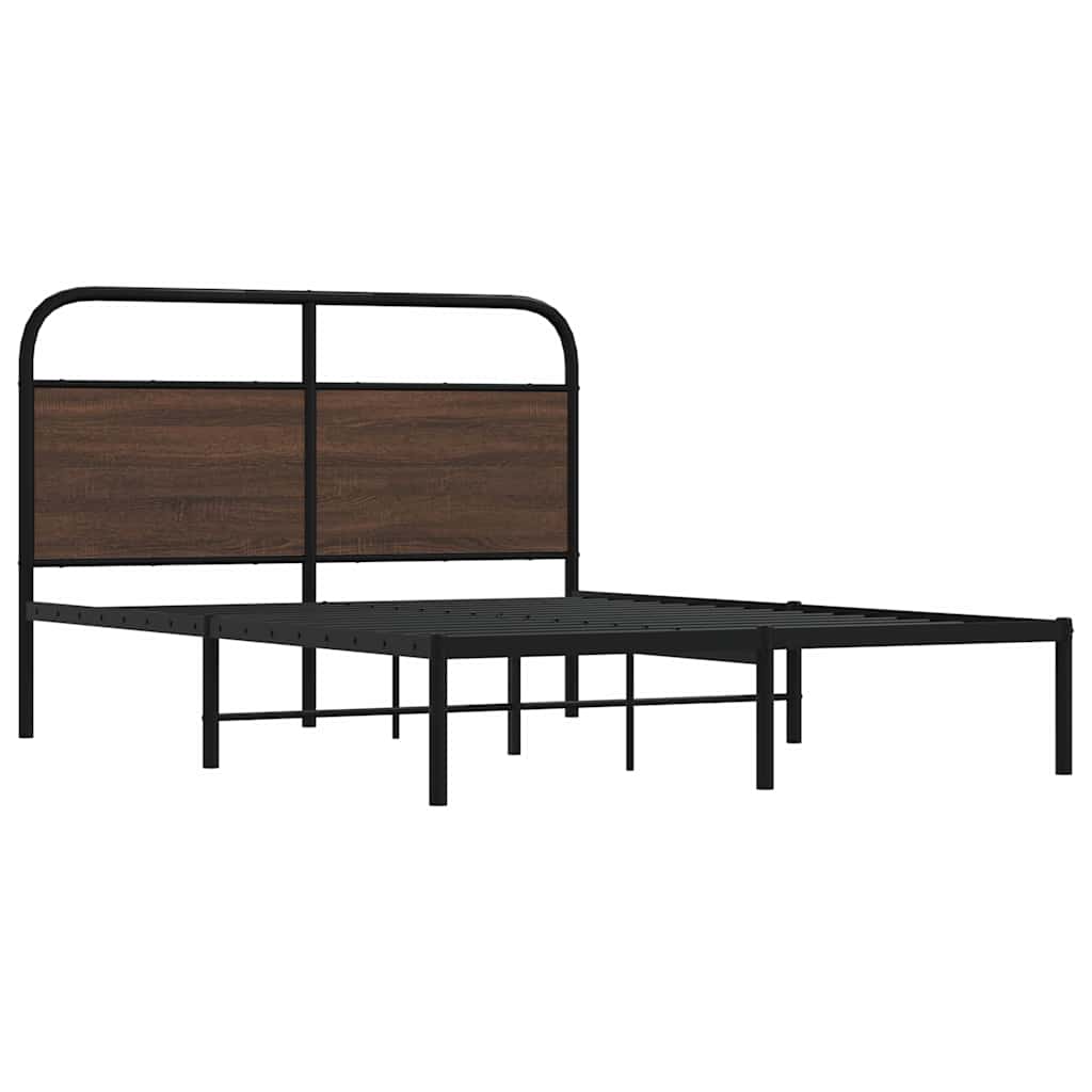 Bedframe zonder matras bewerkt hout bruin eikenkleur 140x190 cm is nu te koop bij PeponiXL, paradijselijk wonen!
