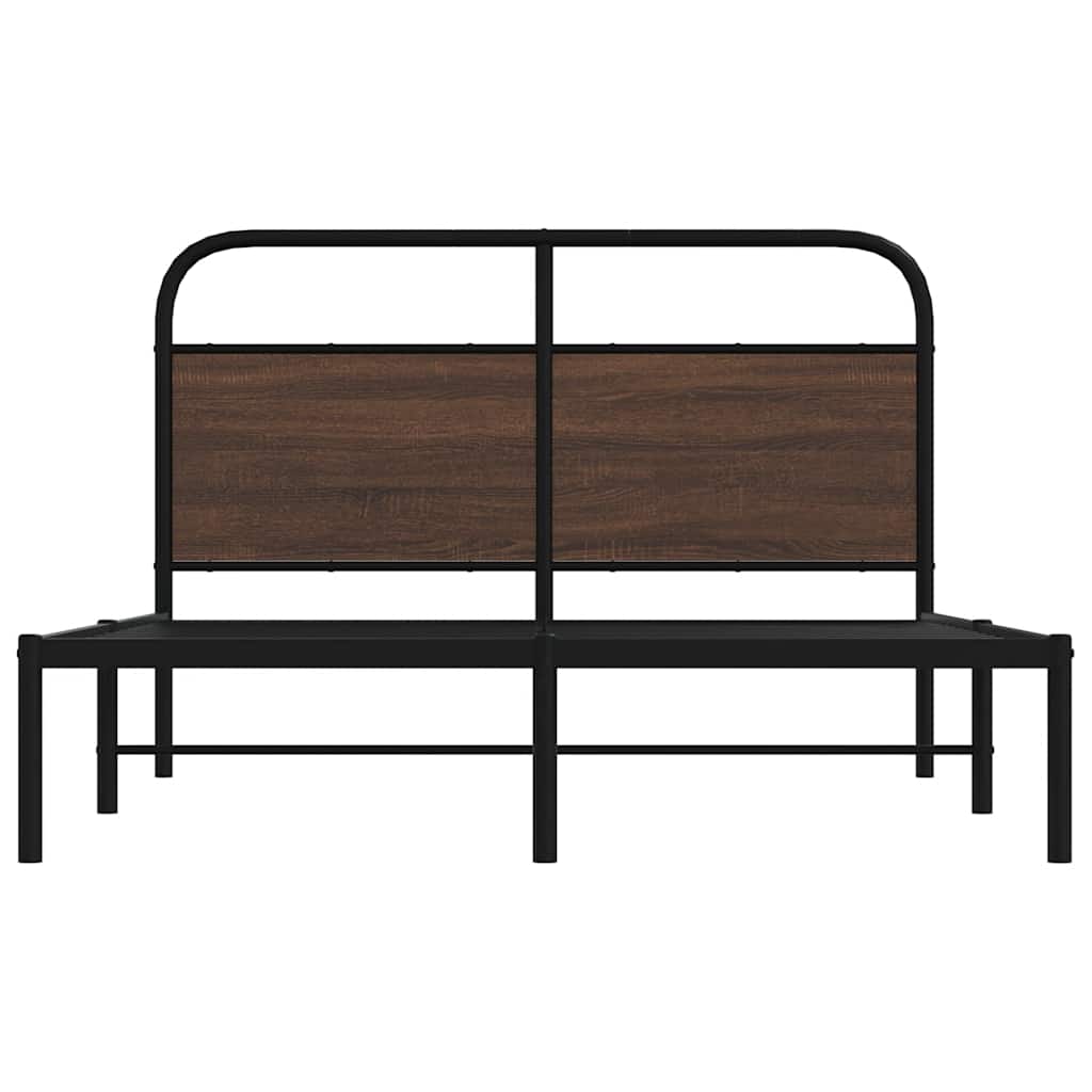Bedframe zonder matras bewerkt hout bruin eikenkleur 140x190 cm is nu te koop bij PeponiXL, paradijselijk wonen!