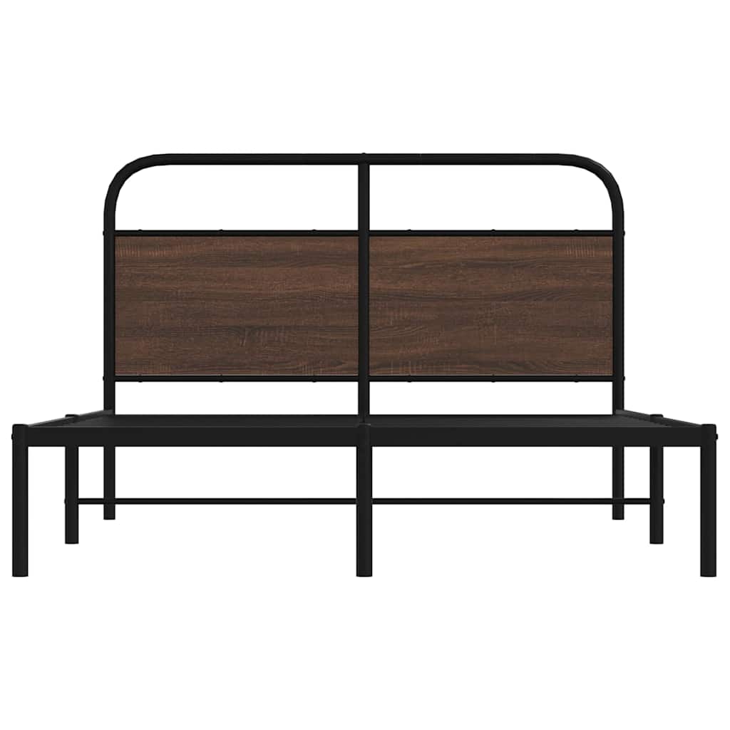 Bedframe zonder matras bewerkt hout bruin eikenkleur 140x200 cm is nu te koop bij PeponiXL, paradijselijk wonen!