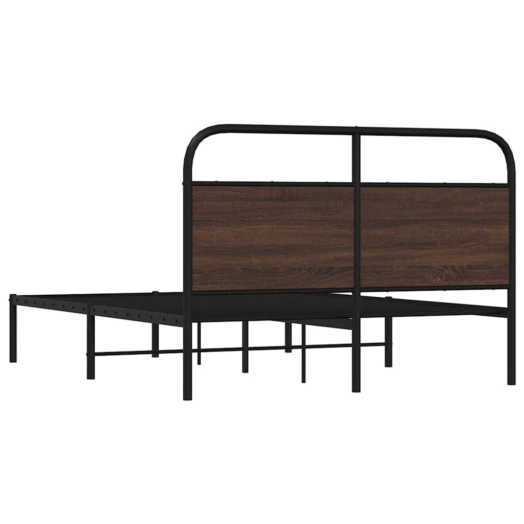 Bedframe zonder matras bewerkt hout bruin eikenkleur 140x200 cm is nu te koop bij PeponiXL, paradijselijk wonen!