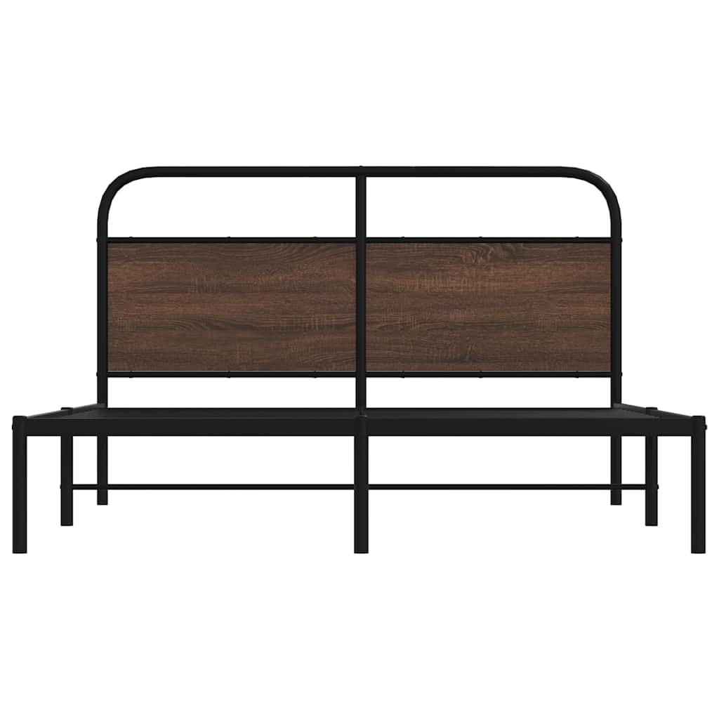 Bedframe zonder matras bewerkt hout bruin eikenkleur 150x200 cm is nu te koop bij PeponiXL, paradijselijk wonen!