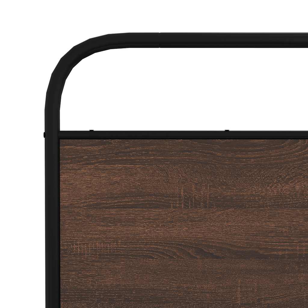 Bedframe zonder matras bewerkt hout bruin eikenkleur 150x200 cm is nu te koop bij PeponiXL, paradijselijk wonen!