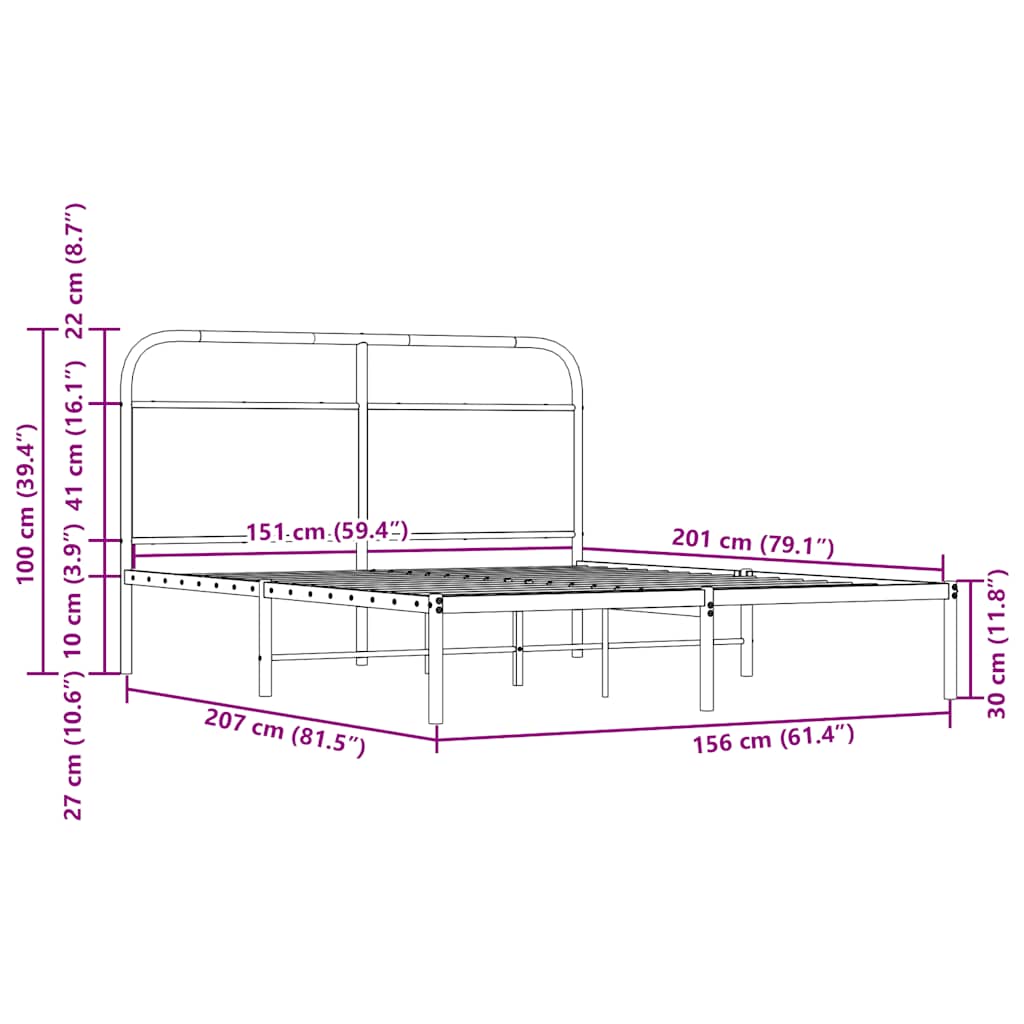 Bedframe zonder matras bewerkt hout bruin eikenkleur 150x200 cm is nu te koop bij PeponiXL, paradijselijk wonen!