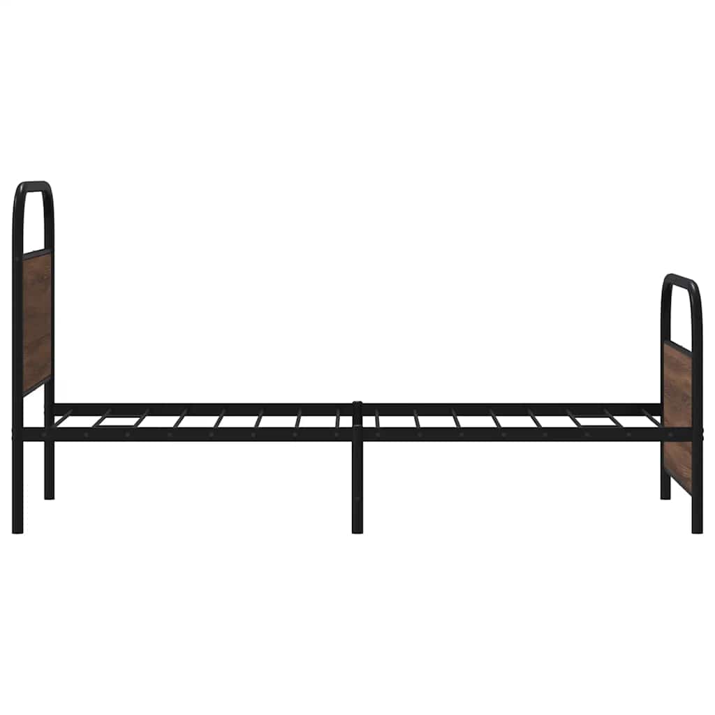 Bedframe zonder matras bewerkt hout bruin eikenkleur 75x190 cm is nu te koop bij PeponiXL, paradijselijk wonen!