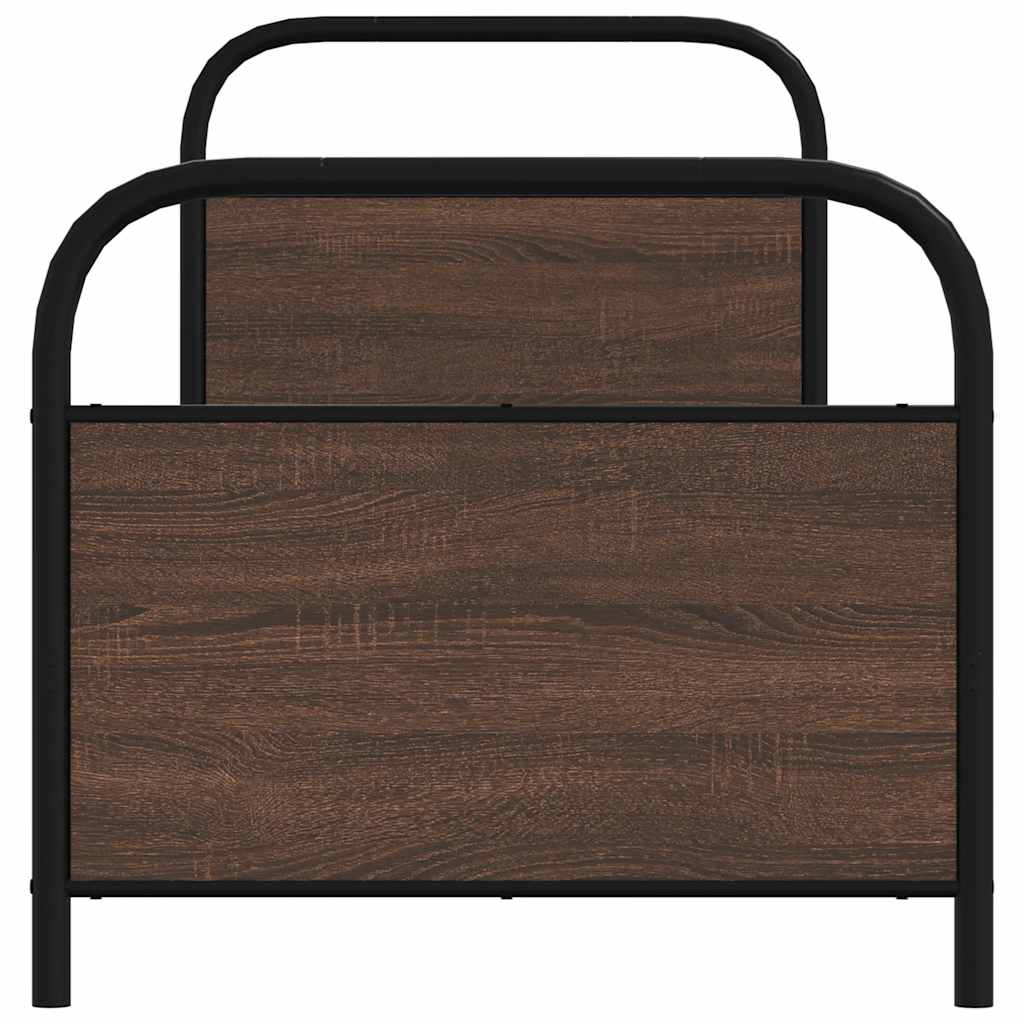 Bedframe zonder matras bewerkt hout bruin eikenkleur 80x200 cm is nu te koop bij PeponiXL, paradijselijk wonen!