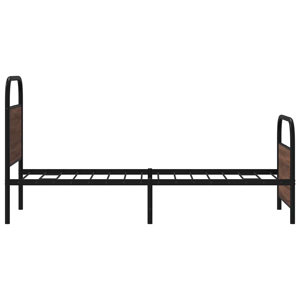 Bedframe zonder matras bewerkt hout bruin eikenkleur 80x200 cm is nu te koop bij PeponiXL, paradijselijk wonen!