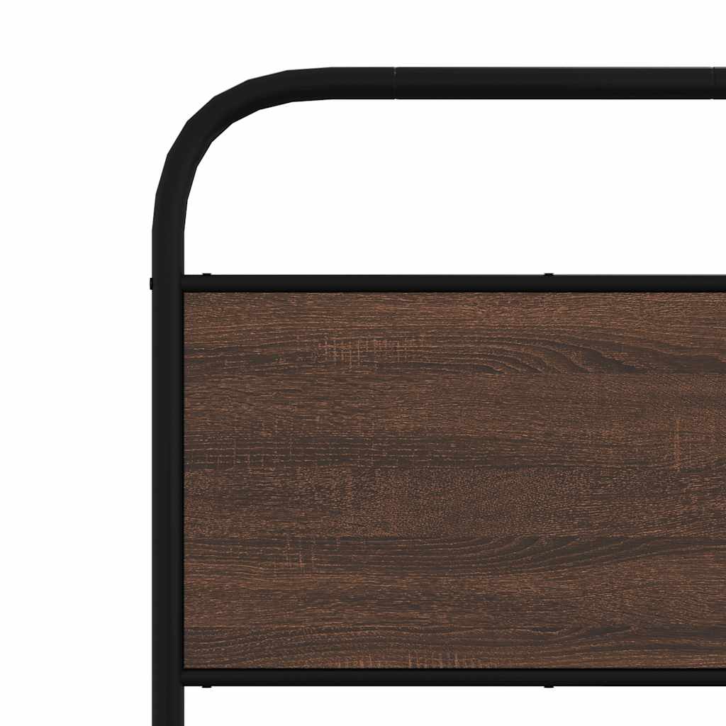 Bedframe zonder matras bewerkt hout bruin eikenkleur 80x200 cm is nu te koop bij PeponiXL, paradijselijk wonen!