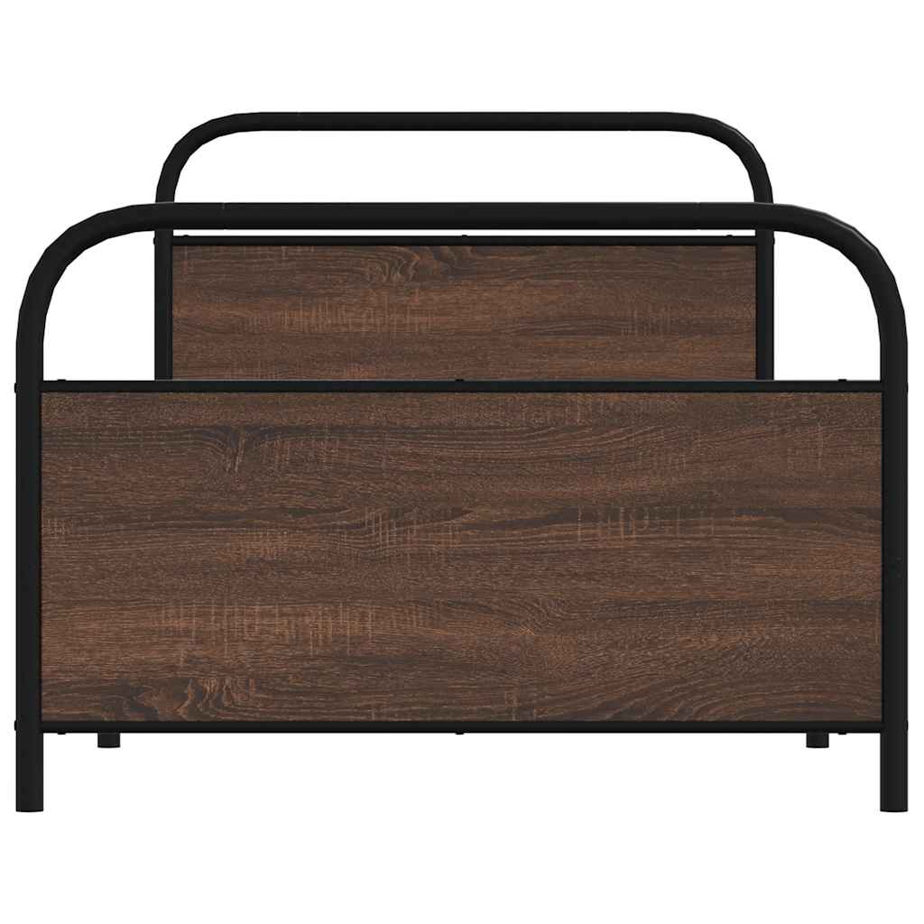 Bedframe zonder matras bewerkt hout bruin eikenkleur 100x190 cm is nu te koop bij PeponiXL, paradijselijk wonen!