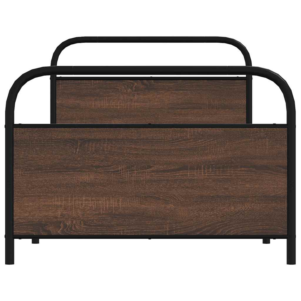 Bedframe zonder matras bewerkt hout bruin eikenkleur 107x203 cm is nu te koop bij PeponiXL, paradijselijk wonen!