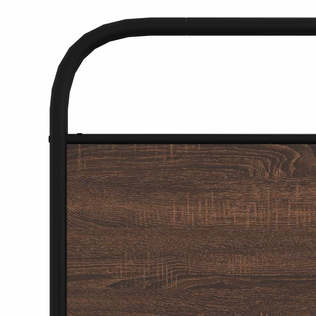 Bedframe zonder matras bewerkt hout bruin eikenkleur 107x203 cm is nu te koop bij PeponiXL, paradijselijk wonen!