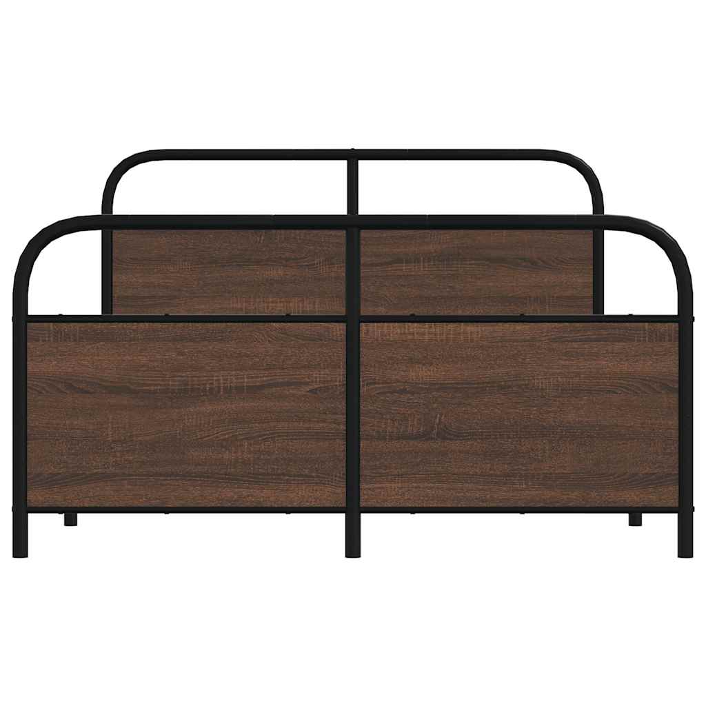 Bedframe zonder matras bewerkt hout bruin eikenkleur 120x190 cm is nu te koop bij PeponiXL, paradijselijk wonen!