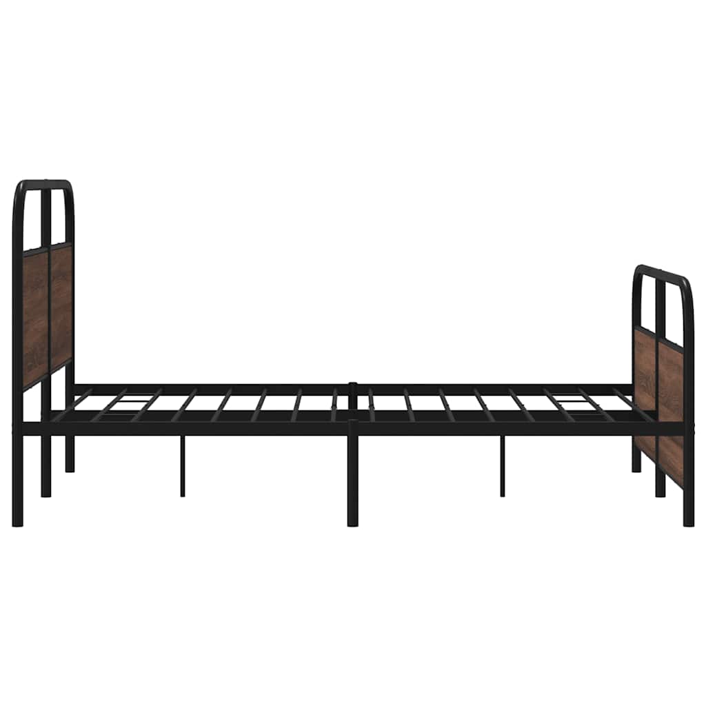 Bedframe zonder matras bewerkt hout bruin eikenkleur 120x190 cm is nu te koop bij PeponiXL, paradijselijk wonen!