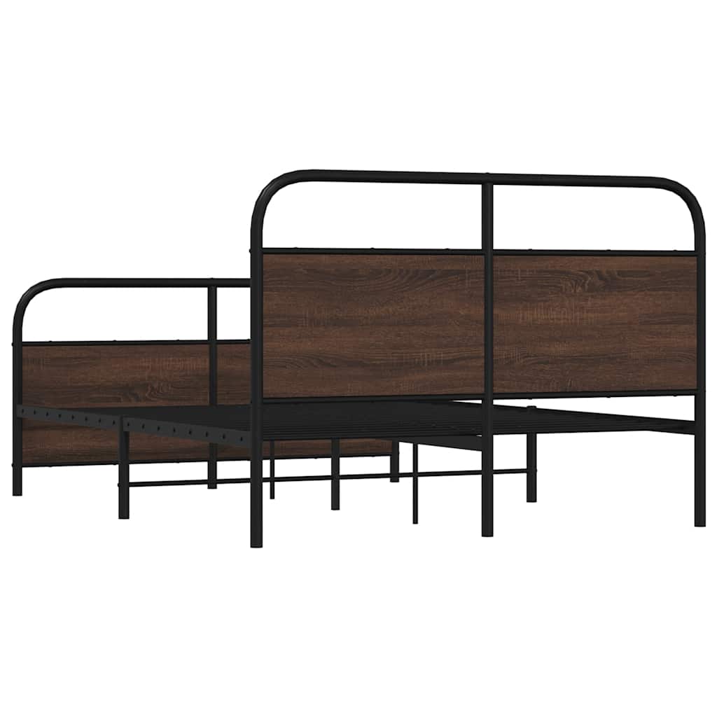 Bedframe zonder matras bewerkt hout bruin eikenkleur 120x190 cm is nu te koop bij PeponiXL, paradijselijk wonen!