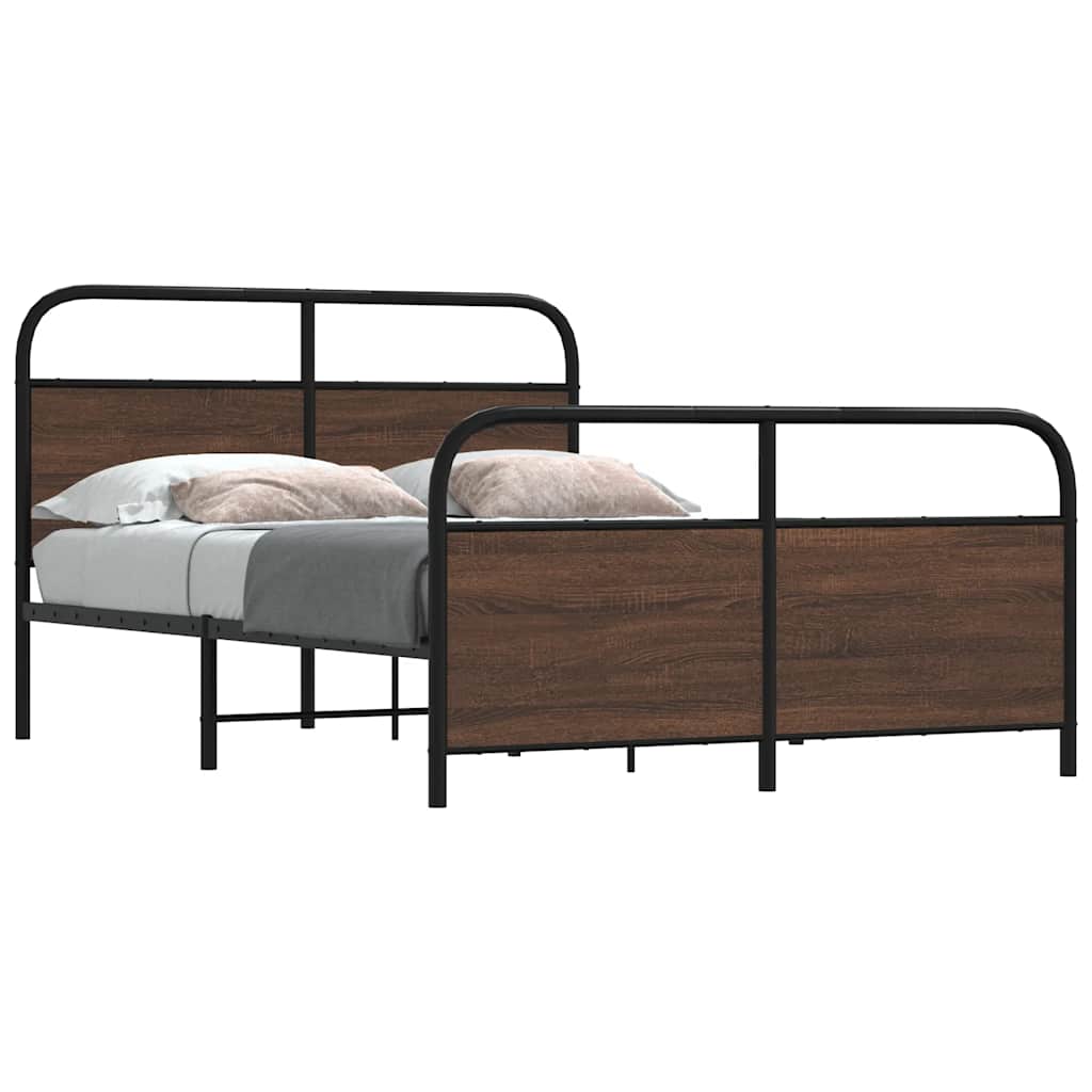 Bedframe zonder matras bewerkt hout bruin eikenkleur 120x190 cm is nu te koop bij PeponiXL, paradijselijk wonen!