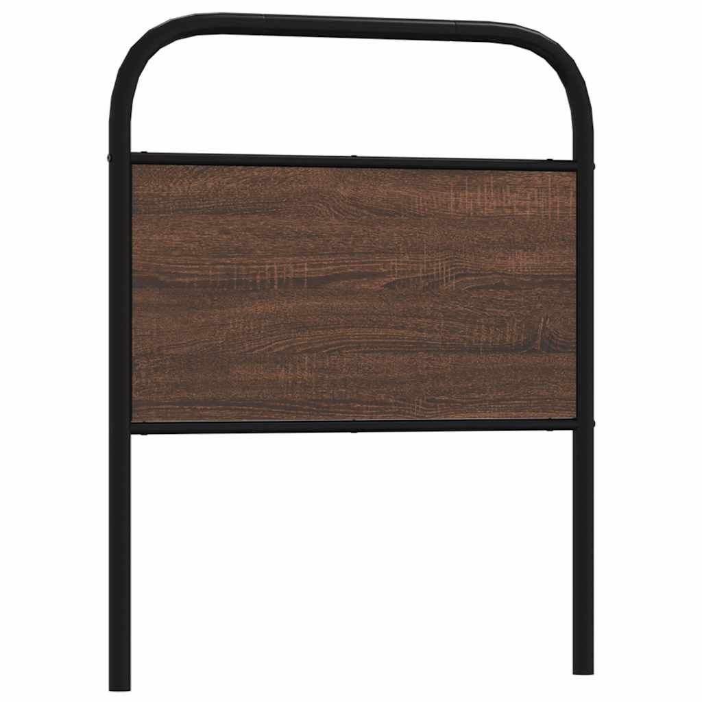 Vervangend hoofdbord 75 cm bewerkt hout en staal bruin eikenkleurig is nu te koop bij PeponiXL, paradijselijk wonen!
