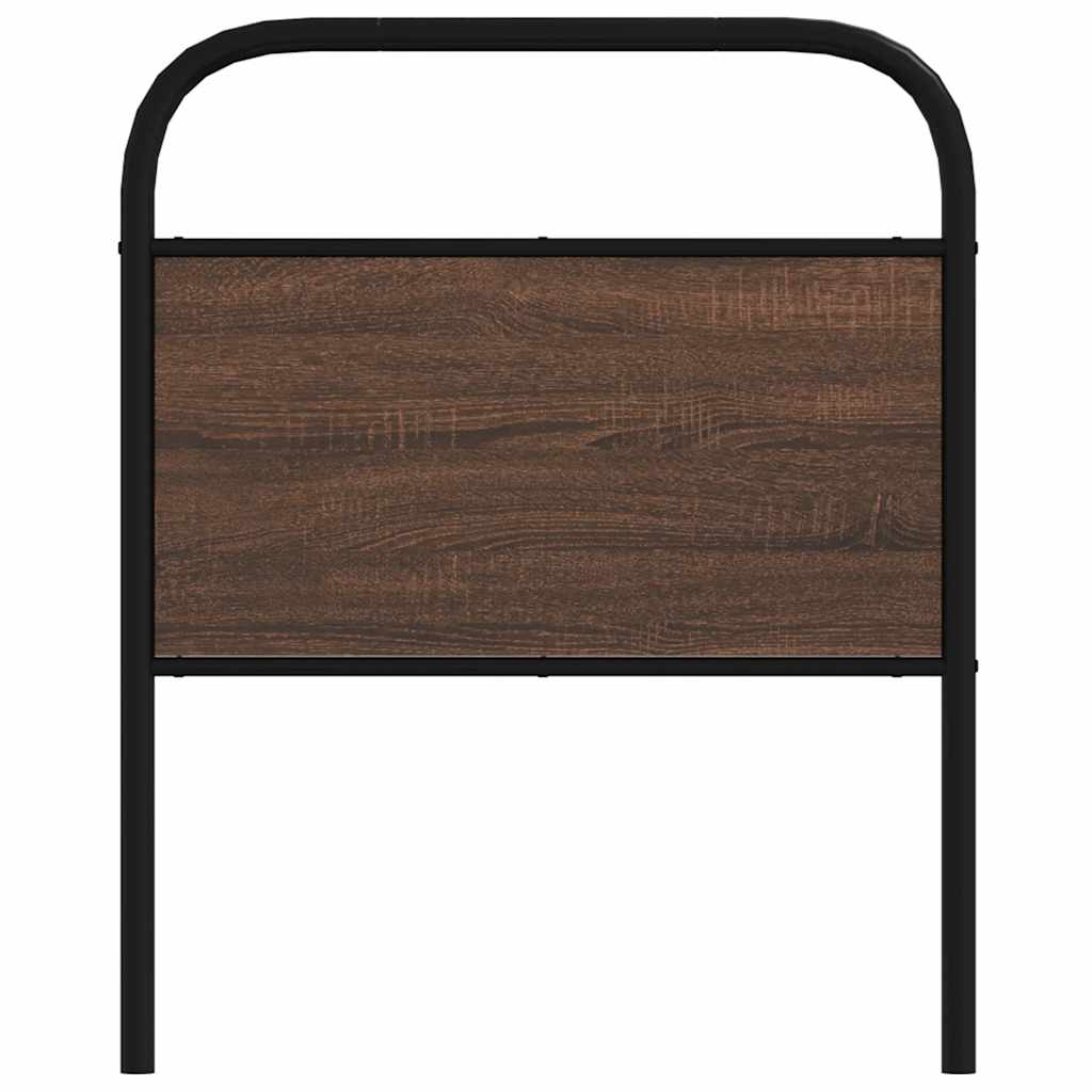Vervangend hoofdbord 75 cm bewerkt hout en staal bruin eikenkleurig is nu te koop bij PeponiXL, paradijselijk wonen!