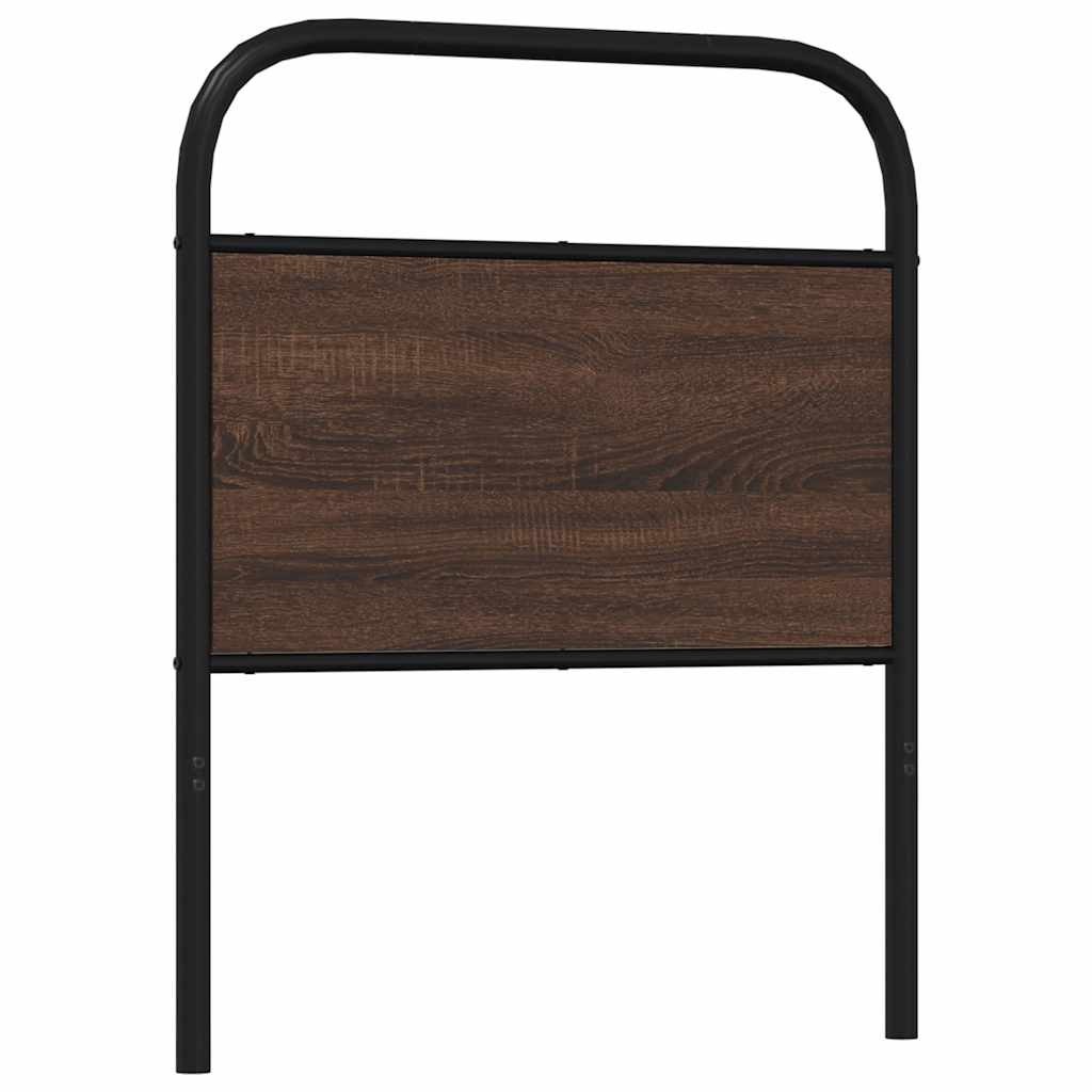 Vervangend hoofdbord 75 cm bewerkt hout en staal bruin eikenkleurig is nu te koop bij PeponiXL, paradijselijk wonen!