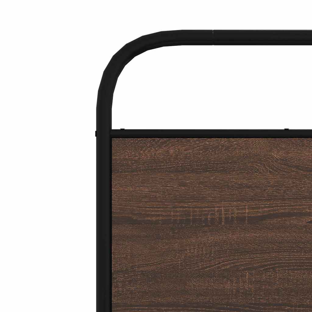 Vervangend hoofdbord 75 cm bewerkt hout en staal bruin eikenkleurig is nu te koop bij PeponiXL, paradijselijk wonen!