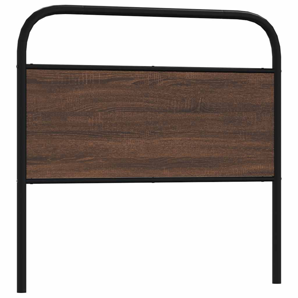 Vervangend hoofdbord 90 cm bewerkt hout en staal bruin eikenkleurig is nu te koop bij PeponiXL, paradijselijk wonen!