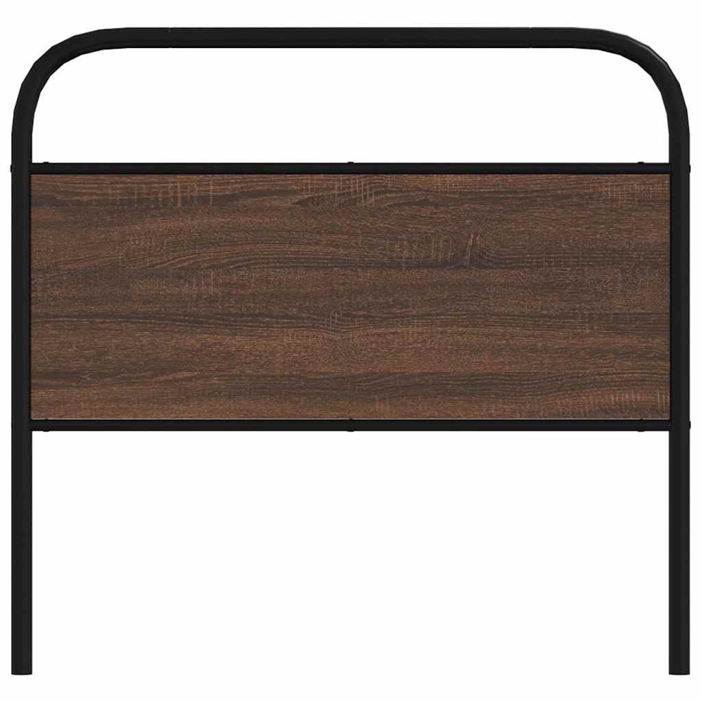 Vervangend hoofdbord 90 cm bewerkt hout en staal bruin eikenkleurig is nu te koop bij PeponiXL, paradijselijk wonen!