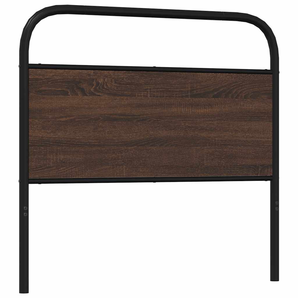 Vervangend hoofdbord 90 cm bewerkt hout en staal bruin eikenkleurig is nu te koop bij PeponiXL, paradijselijk wonen!